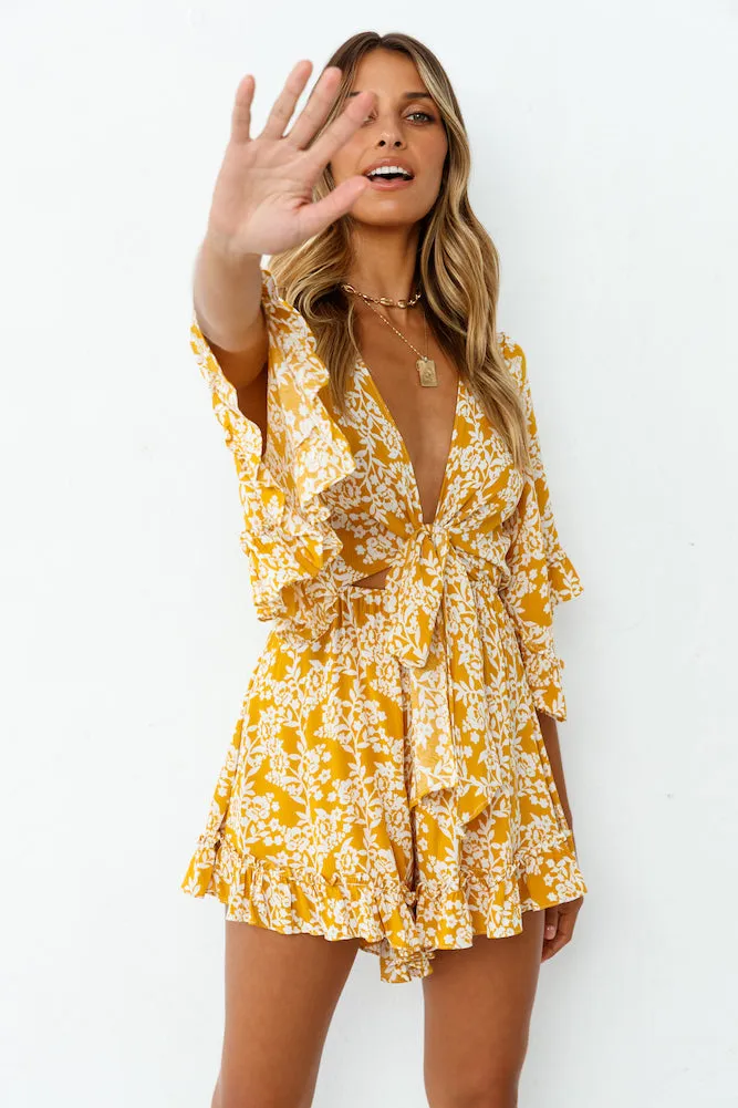 Rushing Back Romper Mustard sold by Fortunate One product image thumbnail 2