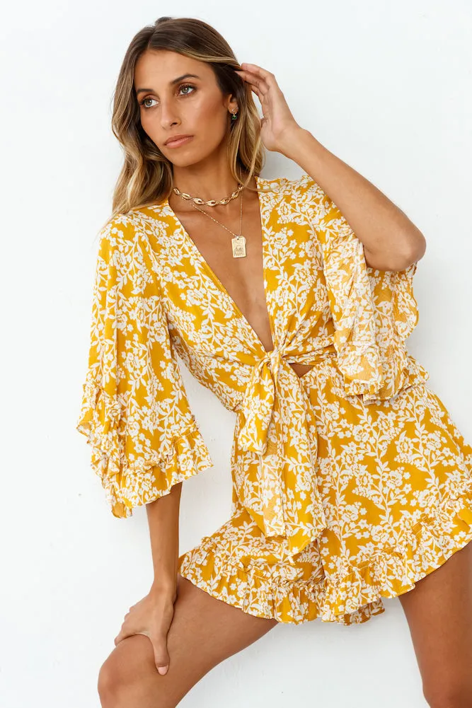 Rushing Back Romper Mustard sold by Fortunate One product image thumbnail 5