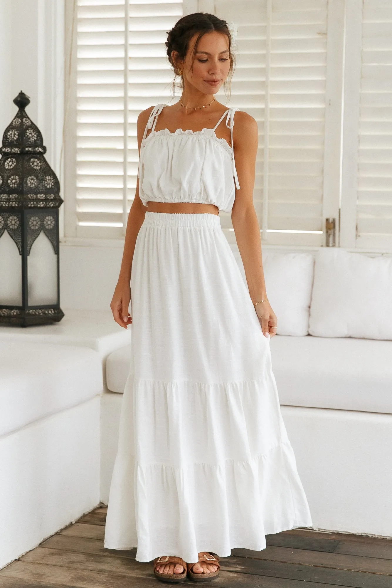 Let It Flow Crop Top White sold by Fortunate One product image thumbnail 4