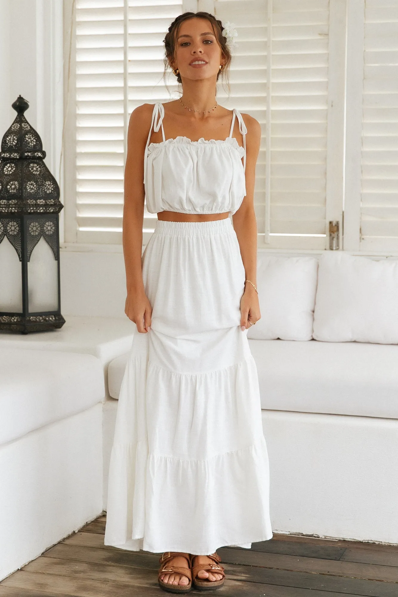 Let It Flow Crop Top White sold by Fortunate One product image thumbnail 2