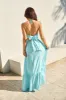Ocean Charm Halter Maxi Dress Blue sold by Fortunate One