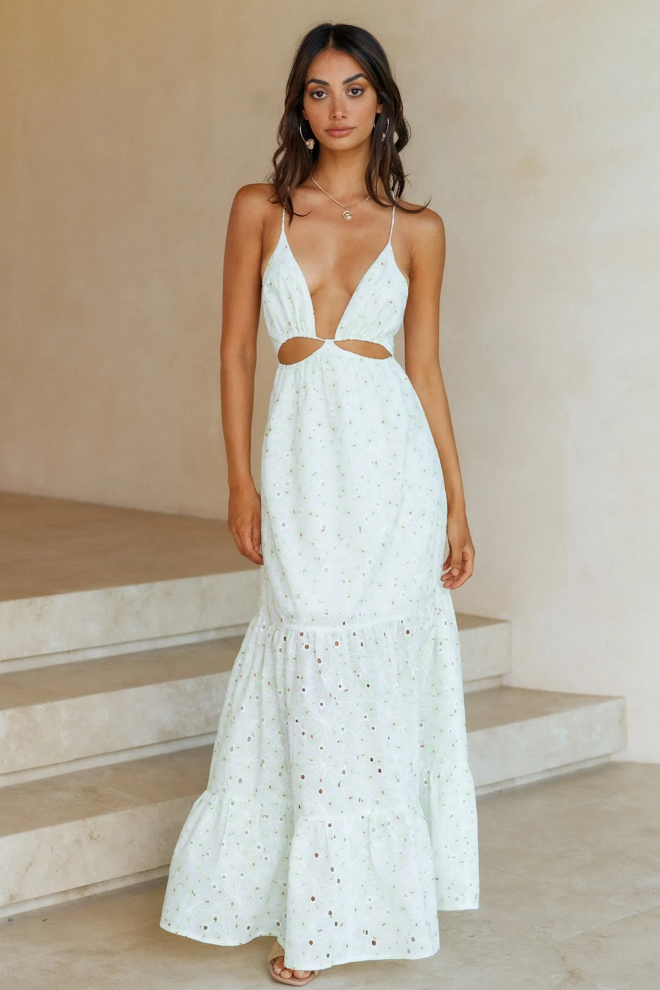 HELLO MOLLY Trust My Words Maxi Dress Green sold by Fortunate One product image thumbnail 5