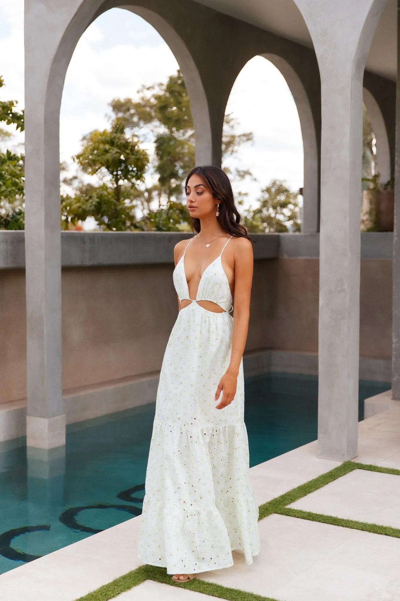 HELLO MOLLY Trust My Words Maxi Dress Green sold by Fortunate One product image thumbnail 2