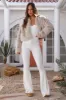 Day By Day Faux Fur Cropped Jacket Beige sold by Fortunate One
