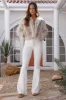 Day By Day Faux Fur Cropped Jacket Beige sold by Fortunate One