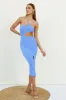 Glassy Sky Midi Dress Blue sold by Fortunate One