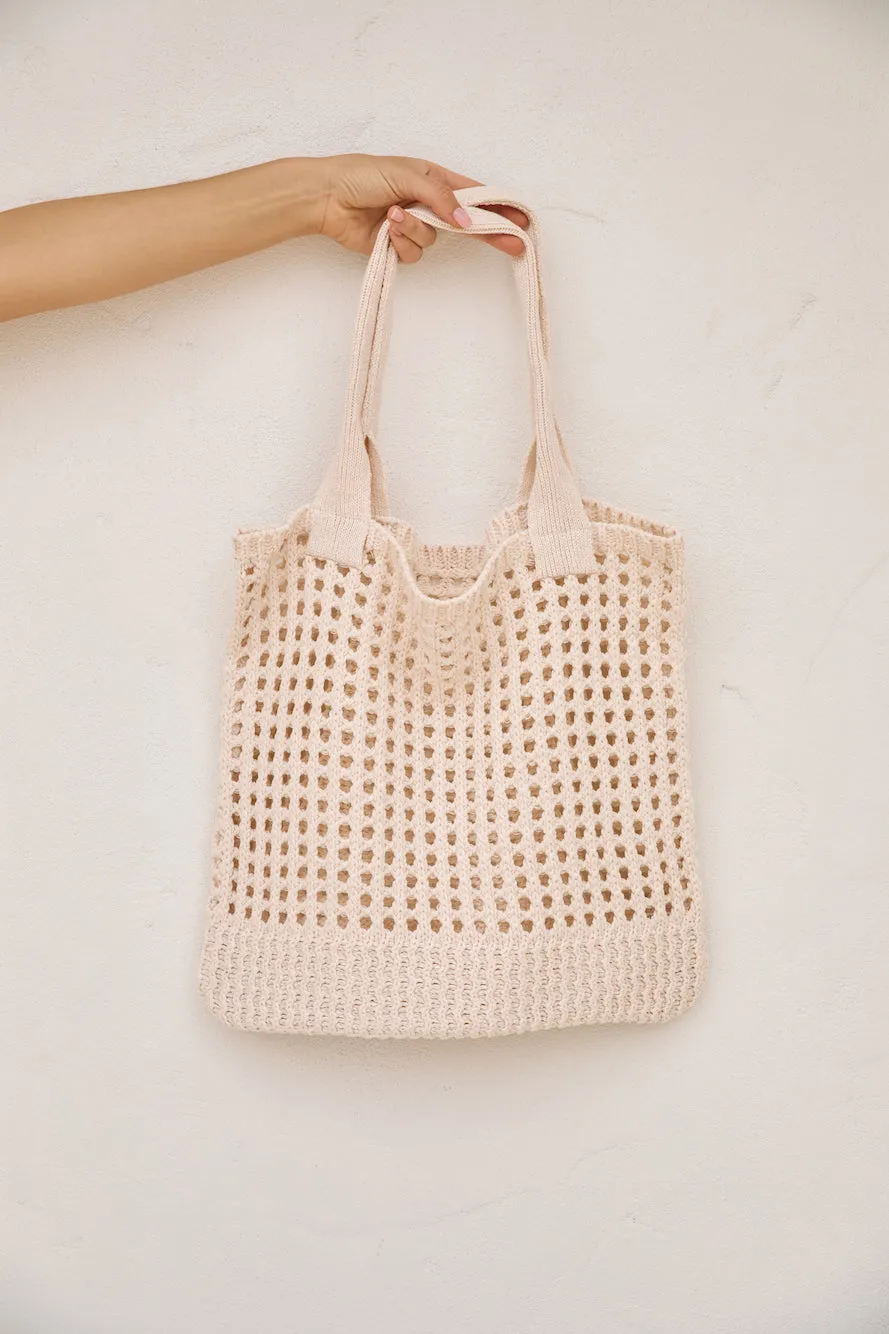 Beachside Vacay Knitted Tote Bag Cream sold by Fortunate One product image thumbnail 2