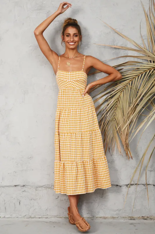 Picnic Till Sundown Maxi Dress Yellow sold by Fortunate One