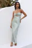 Laced With Gold Maxi Dress Sage sold by Fortunate One