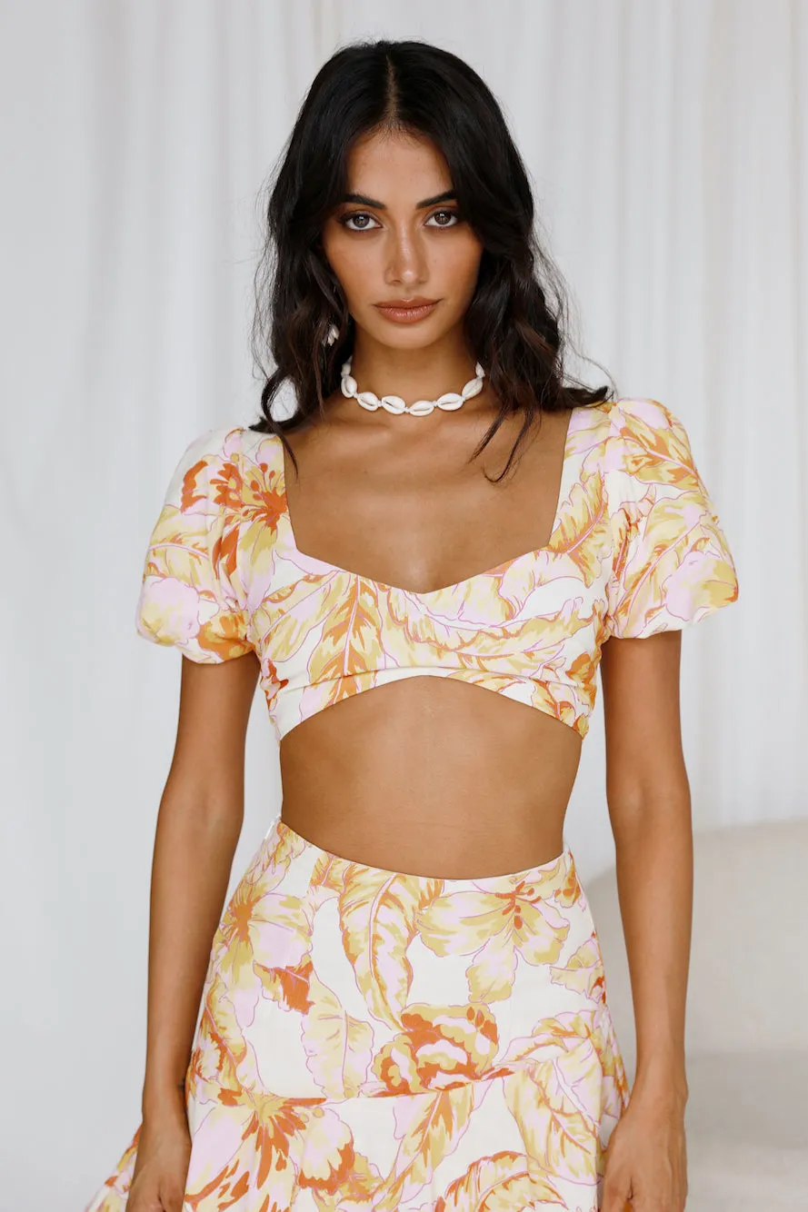 SEVEN WONDERS Tropicana Top Citrus Floral sold by Fortunate One