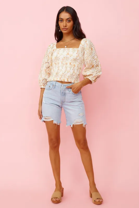MINKPINK Miranda Shirred Blouse Multi sold by Fortunate One