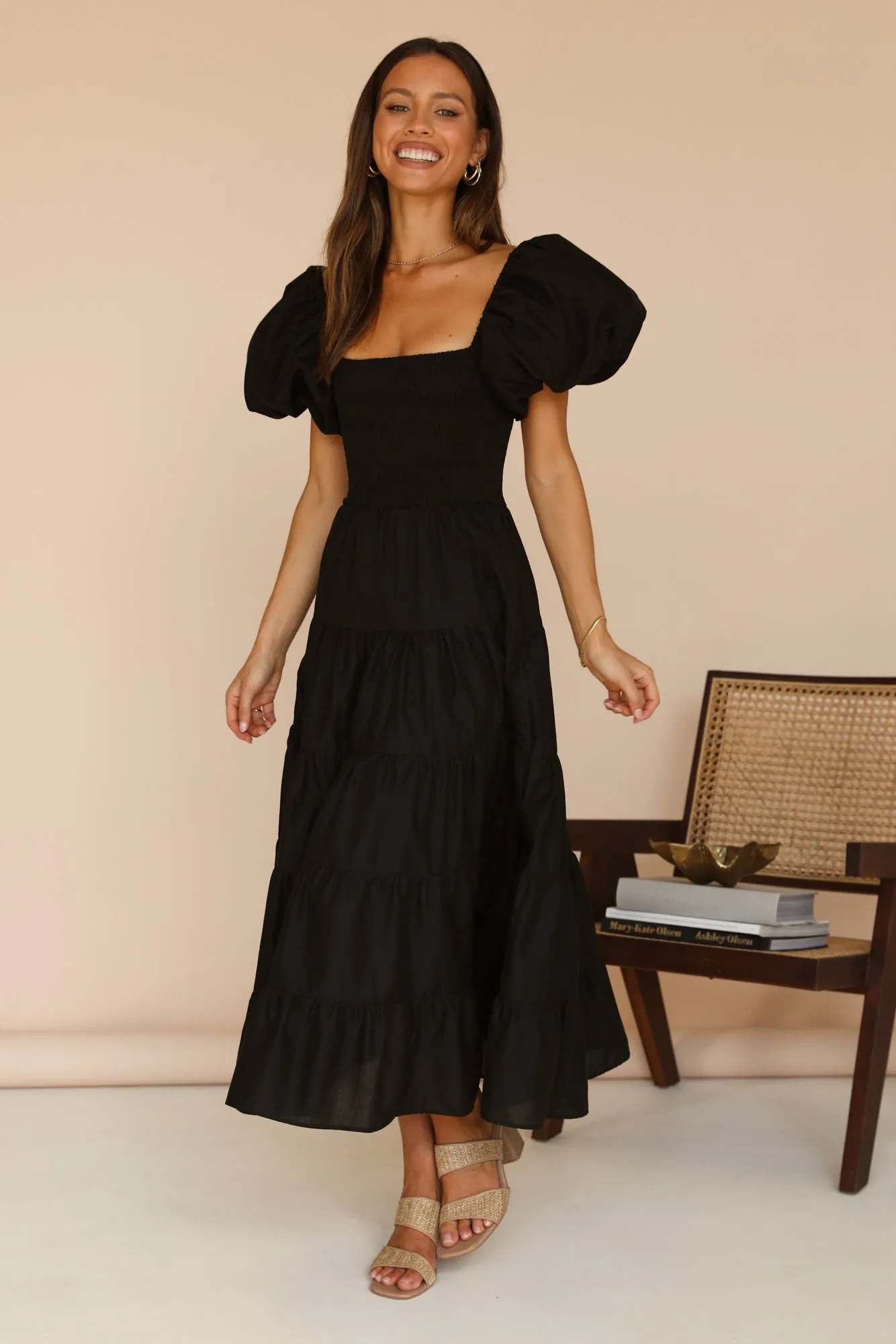 Adela Maxi Dress Black sold by Fortunate One product image thumbnail 5