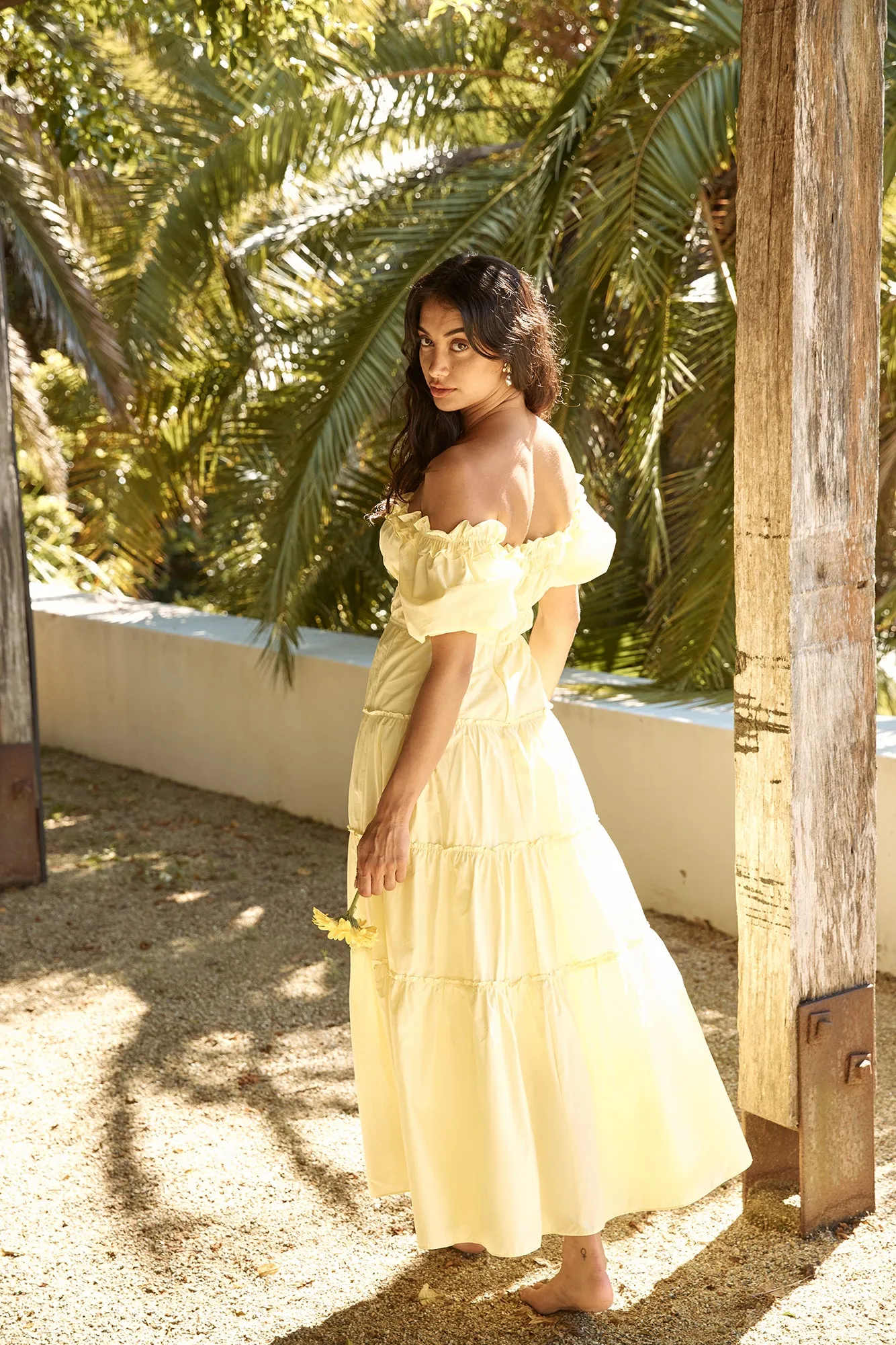 Sunflower Girl Off Shoulder Maxi Dress Yellow sold by Fortunate One product image thumbnail 5