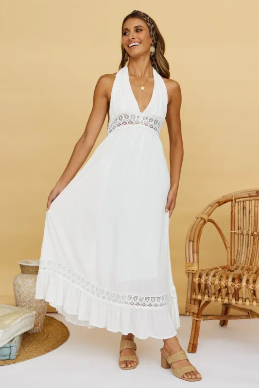Night Orbit Maxi Dress White sold by Fortunate One