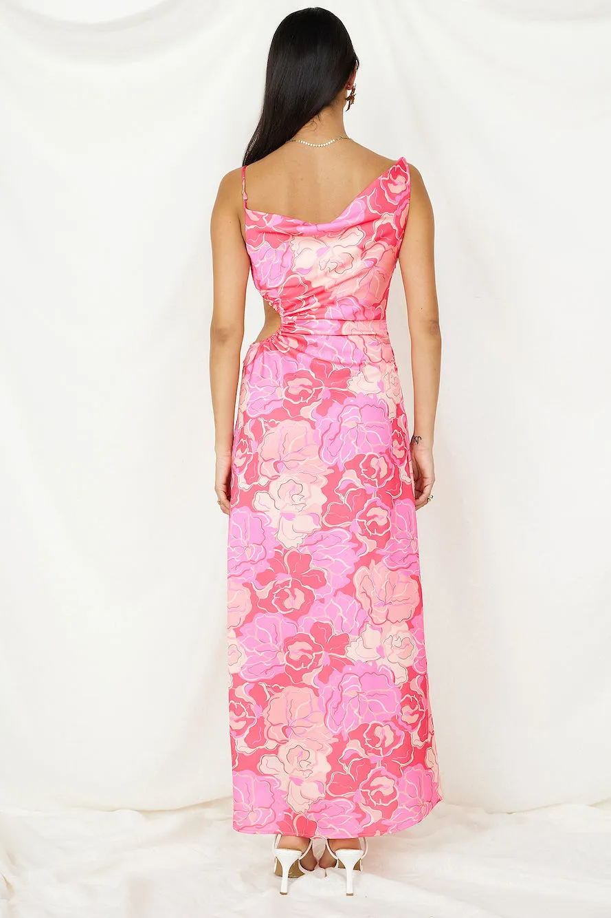 Strawberry Sunset Maxi Dress Pink sold by Fortunate One product image thumbnail 4