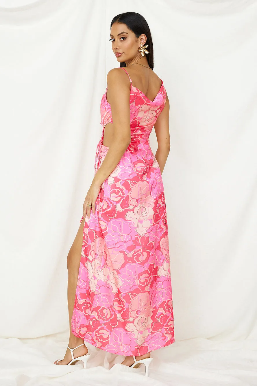 Strawberry Sunset Maxi Dress Pink sold by Fortunate One product image thumbnail 5