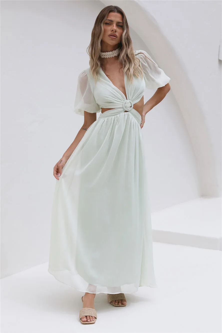 Ocean Ripples Maxi Dress Green sold by Fortunate One
