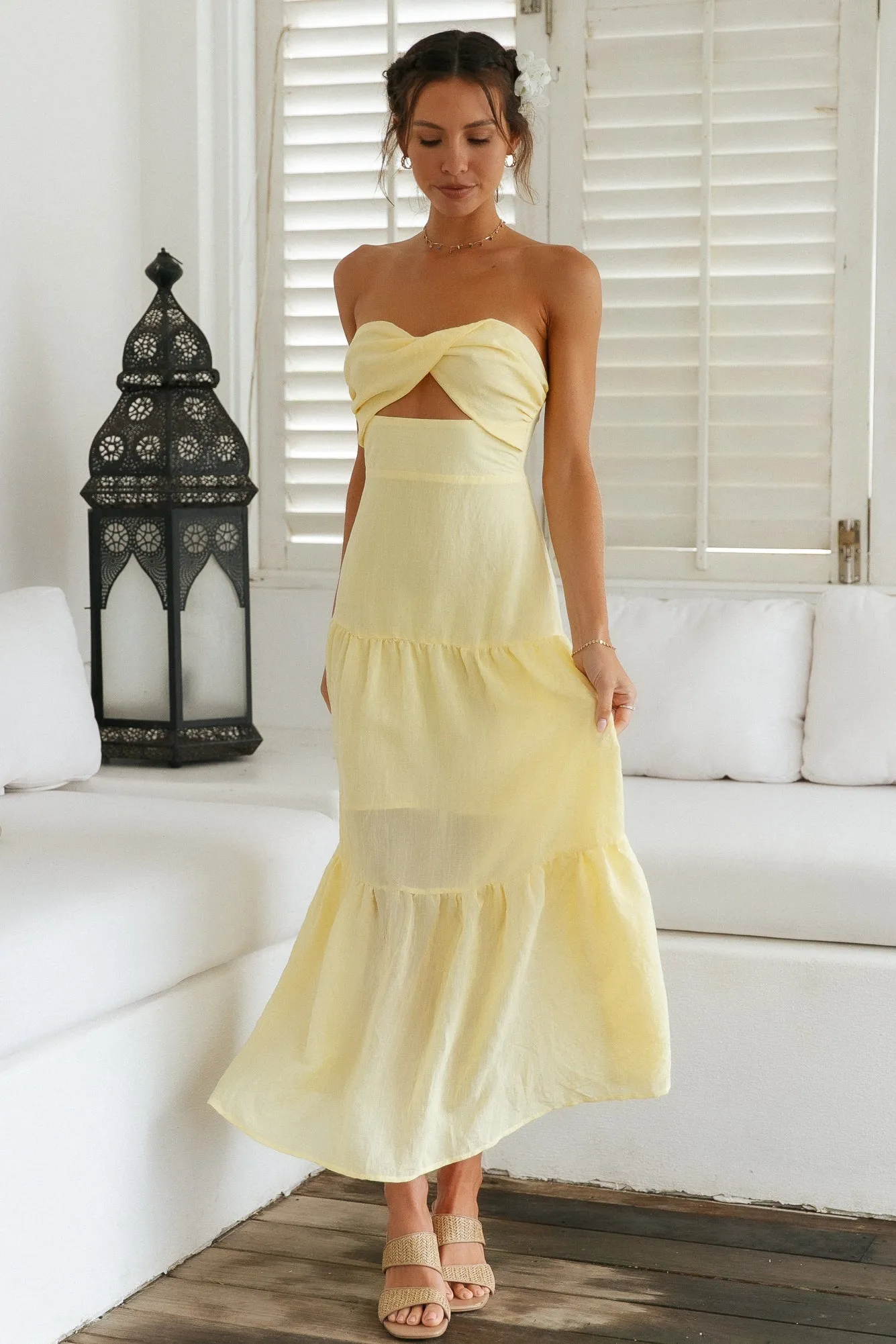 Free Falling Maxi Dress Yellow sold by Fortunate One product image thumbnail 2