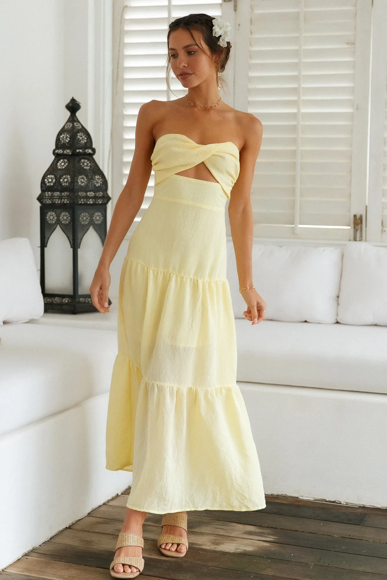 Free Falling Maxi Dress Yellow sold by Fortunate One product image thumbnail 3