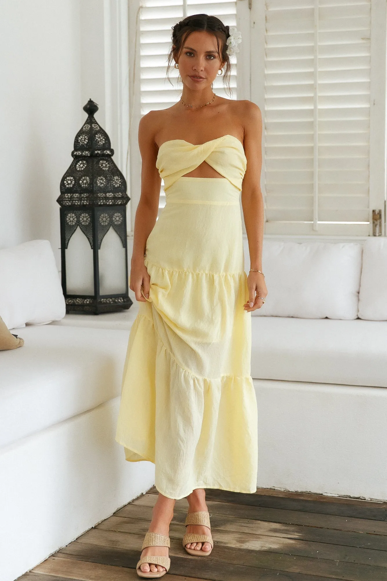 Free Falling Maxi Dress Yellow sold by Fortunate One product image thumbnail 4