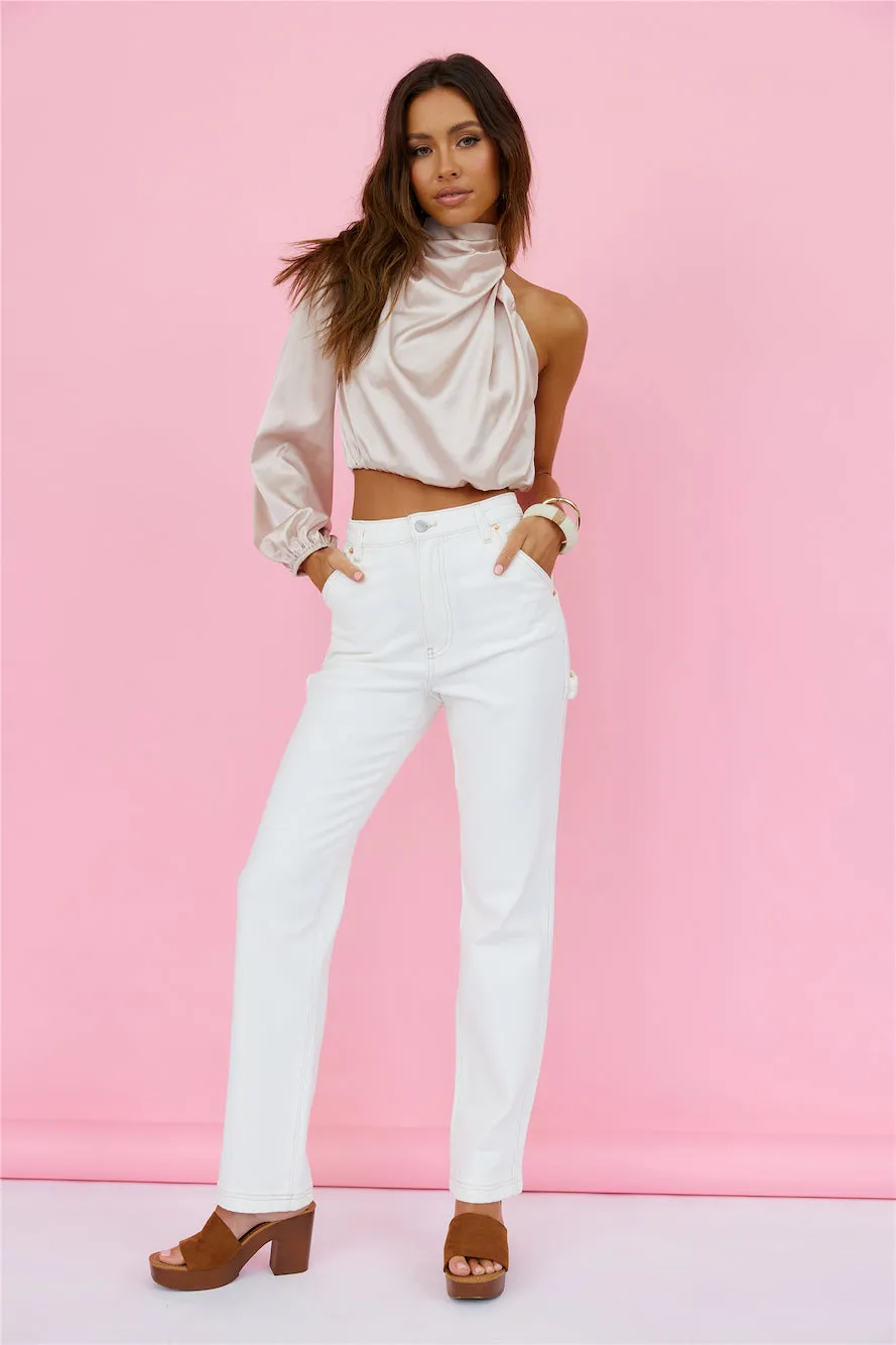 RIDERS BY LEE Hi Straight Long Carpenter Vintage White sold by Fortunate One