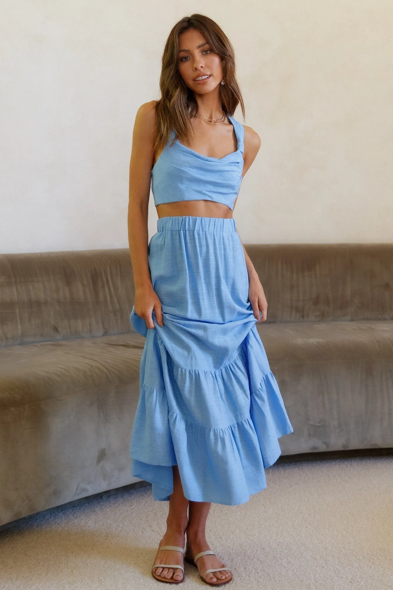 Fixed Focus Maxi Skirt Blue sold by Fortunate One product image thumbnail 2