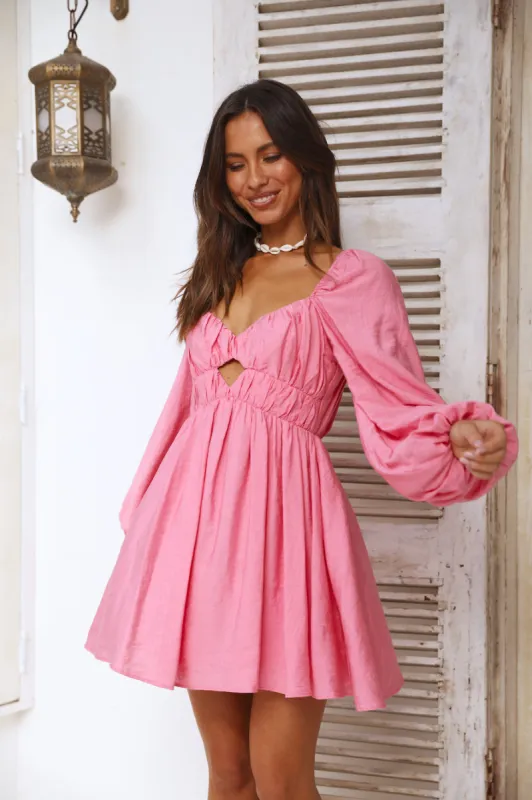 SEVEN WONDERS Freya L/S Dress Bubblegum sold by Fortunate One
