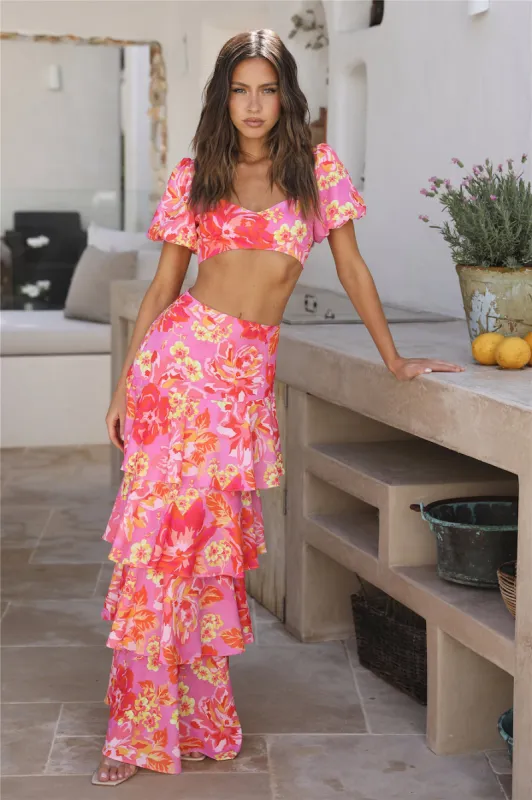 SEVEN WONDERS Yokana Skirt Pink Floral sold by Fortunate One