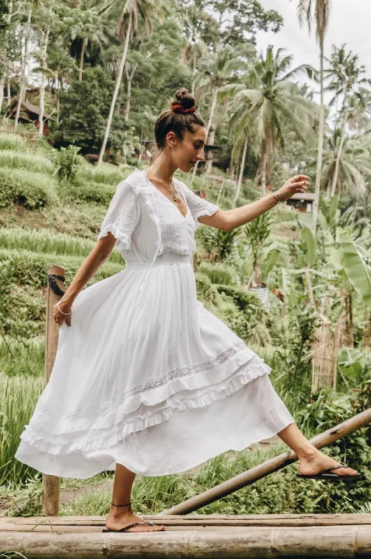 Lost Paradise Maxi Dress White sold by Fortunate One
