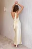 Juliette One Shoulder Satin Maxi Dress Yellow sold by Fortunate One