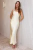 Juliette One Shoulder Satin Maxi Dress Yellow sold by Fortunate One