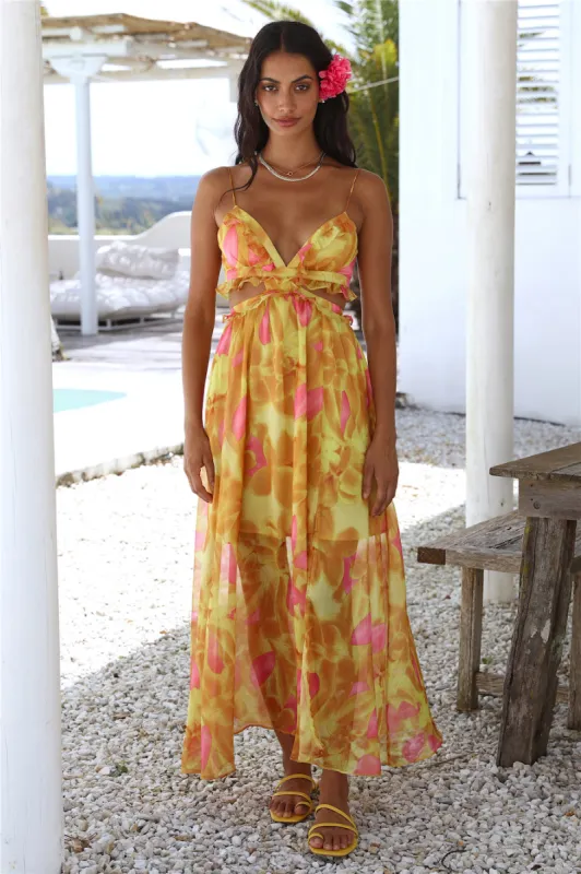 Sweet Music Maxi Dress Yellow sold by Fortunate One