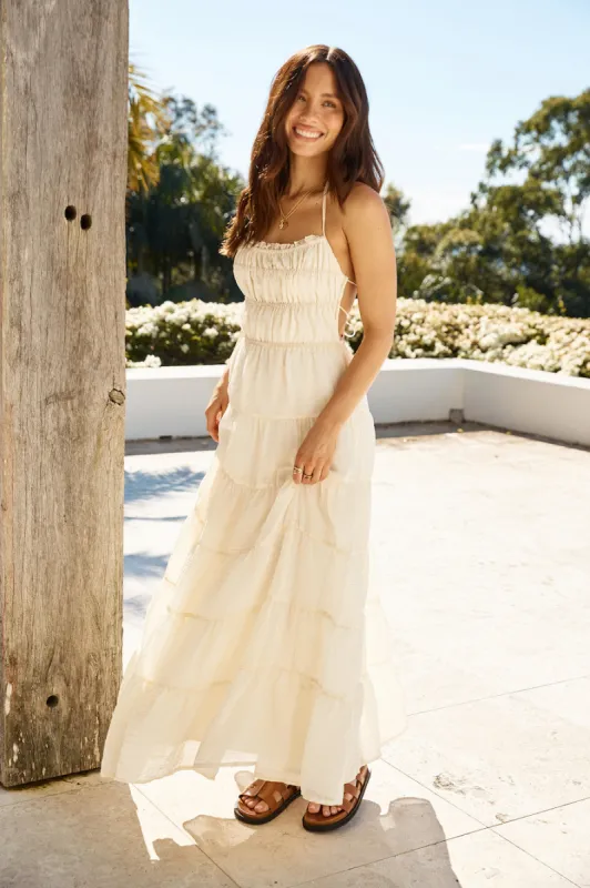 Renaissance Art Maxi Dress Cream sold by Fortunate One