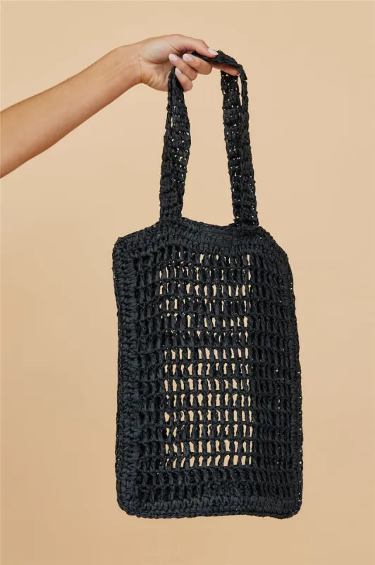 BILLINI Ella Shoulder Bag Black Crochet sold by Fortunate One