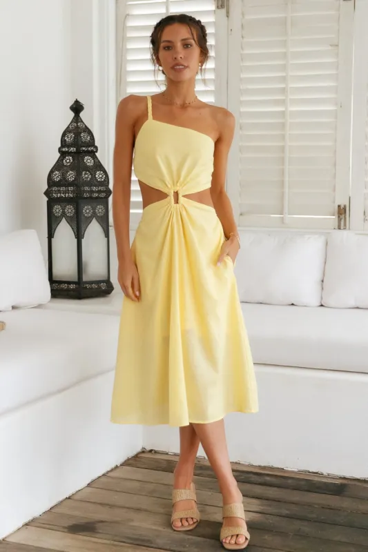 Salutations Midi Dress Yellow sold by Fortunate One