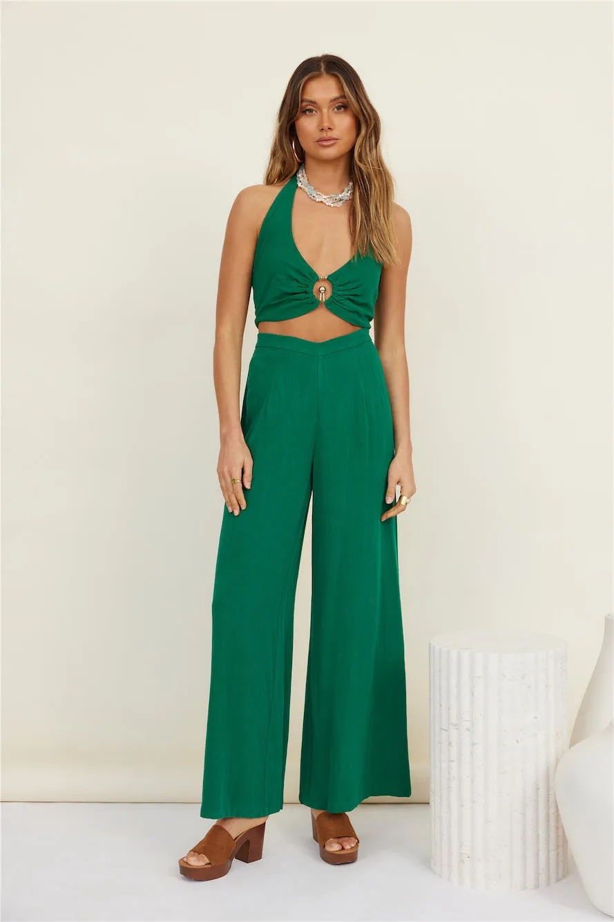 RUNAWAY THE LABEL Liliko Halter Top Emerald sold by Fortunate One