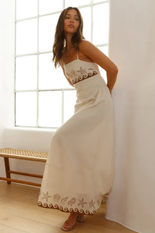 Escape To Paradise Maxi Dress Beige sold by Fortunate One