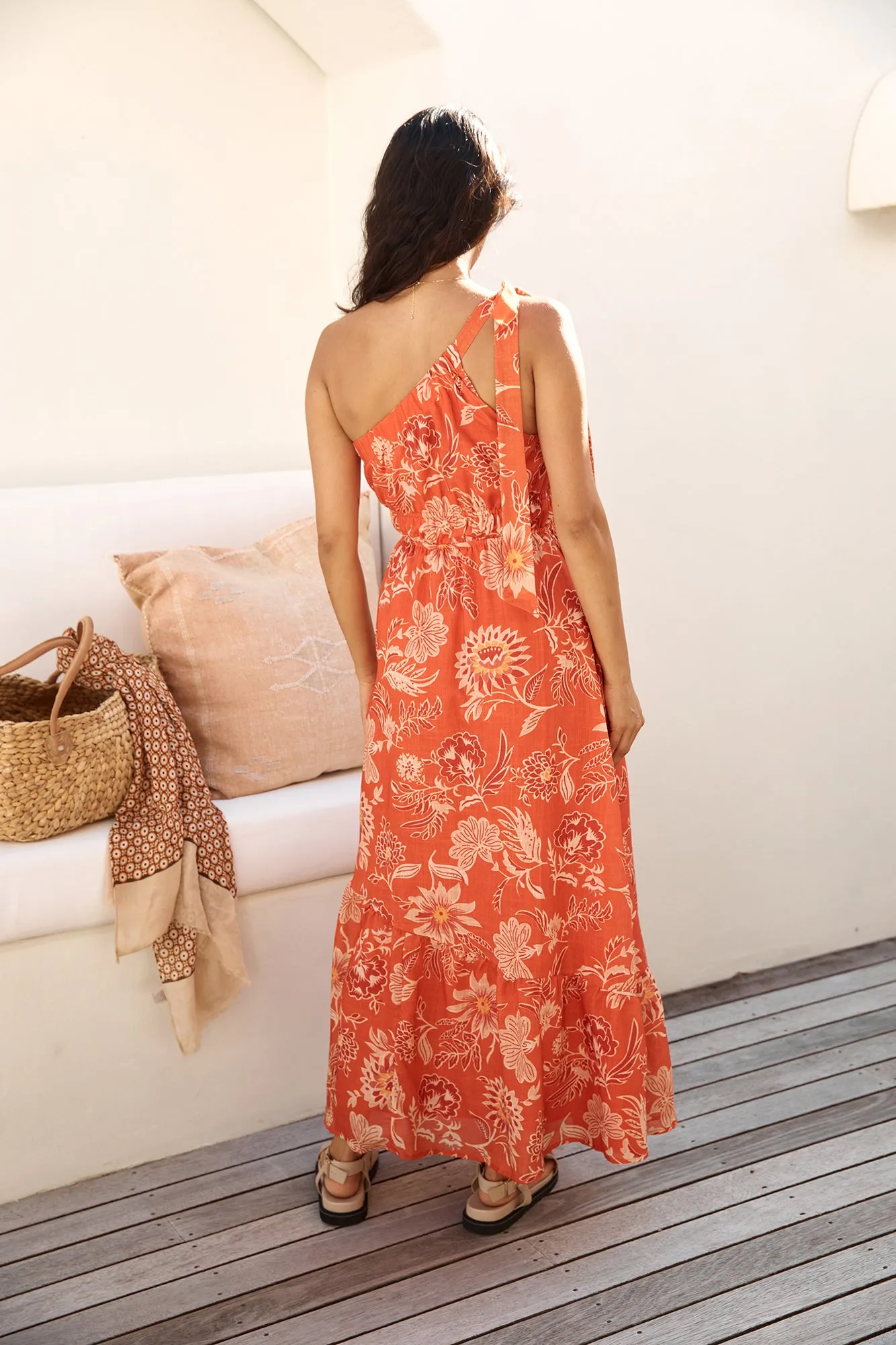 Sweet Melody One Shoulder Maxi Dress Orange sold by Fortunate One product image thumbnail 2