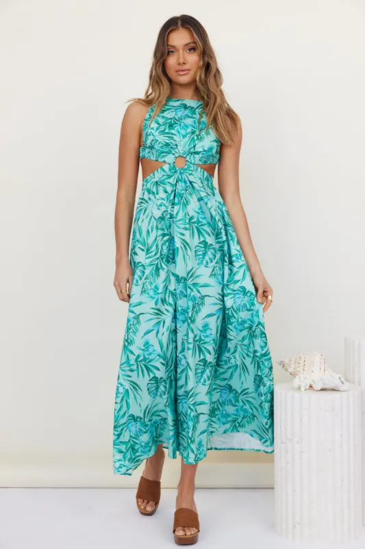 Walking On The Moon Maxi Dress Green sold by Fortunate One