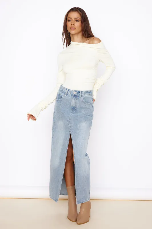 SNDYS Nila Skirt Denim Blue sold by Fortunate One