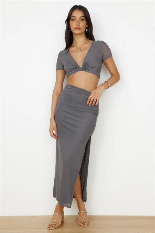 Enchanted Horizon Maxi Skirt Grey sold by Fortunate One