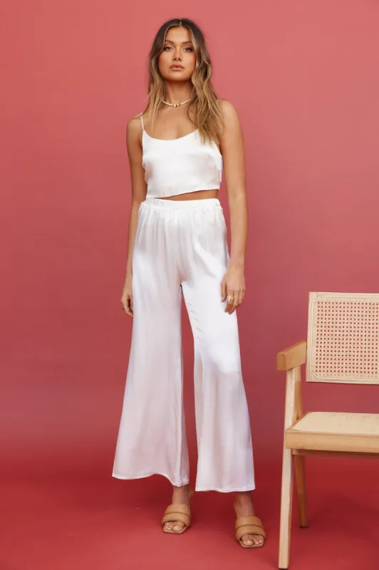 SNDYS Marta Satin Pant Champagne sold by Fortunate One