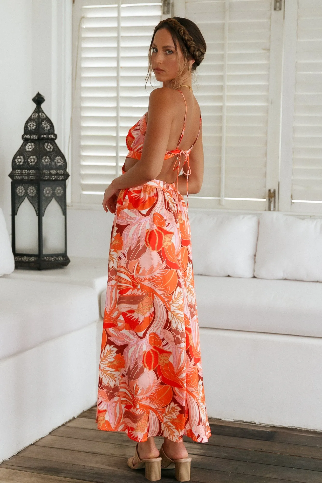 Through The Gardens Maxi Dress Red sold by Fortunate One product image thumbnail 5