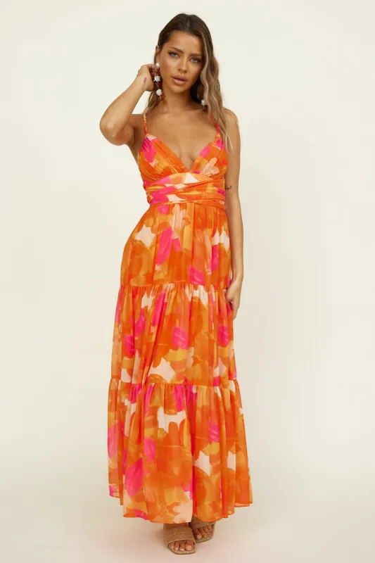 Blissful Memories Maxi Dress Orange sold by Fortunate One