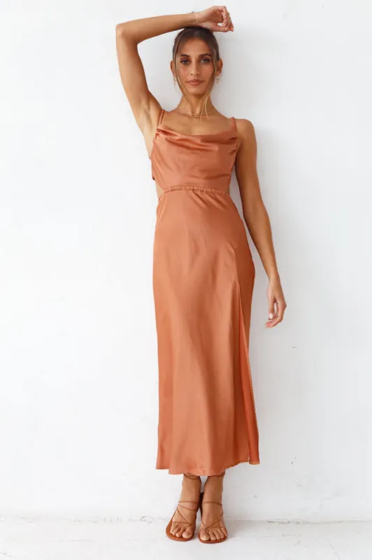 Burning Stars Maxi Dress Rust sold by Fortunate One