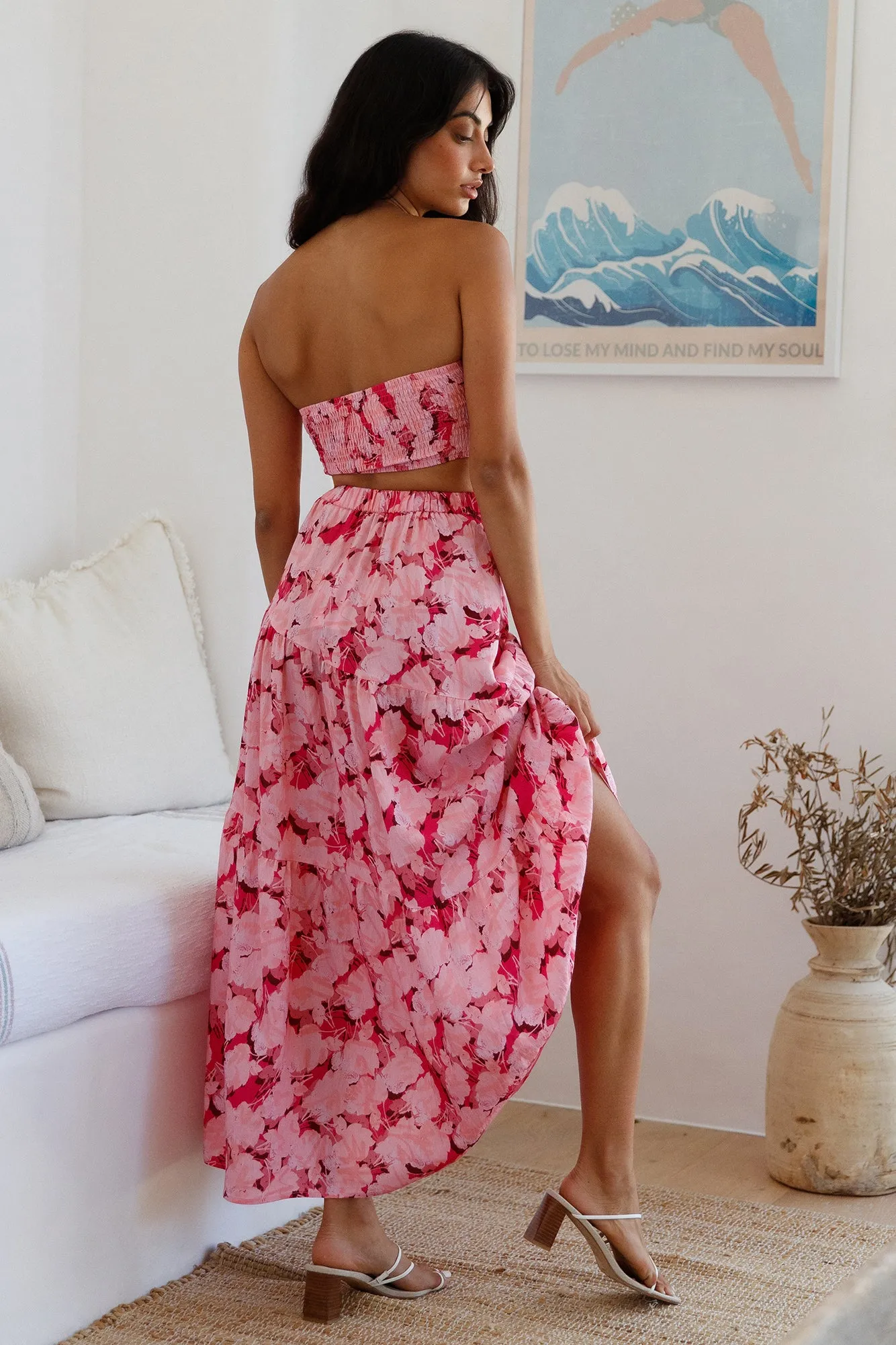 Horizon Waves Maxi Skirt Pink sold by Fortunate One product image thumbnail 5