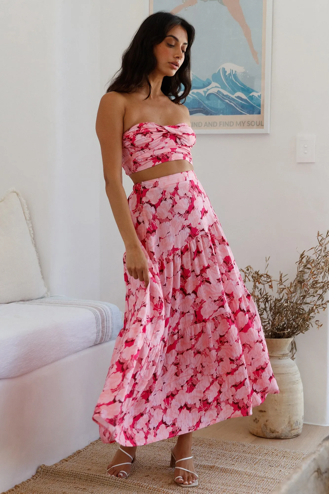 Horizon Waves Maxi Skirt Pink sold by Fortunate One product image thumbnail 2