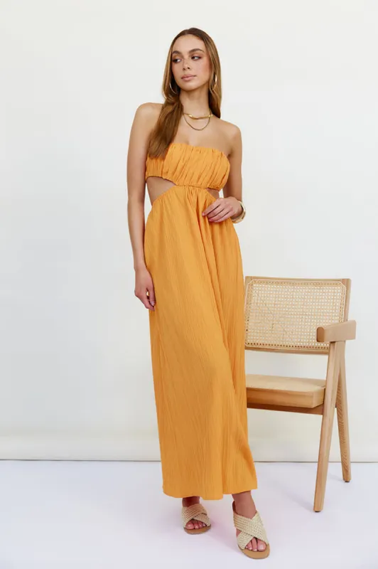Delphina Maxi Dress Orange sold by Fortunate One