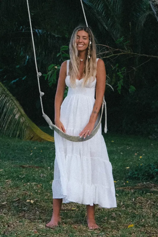 Somebody New Midi Dress White sold by Fortunate One