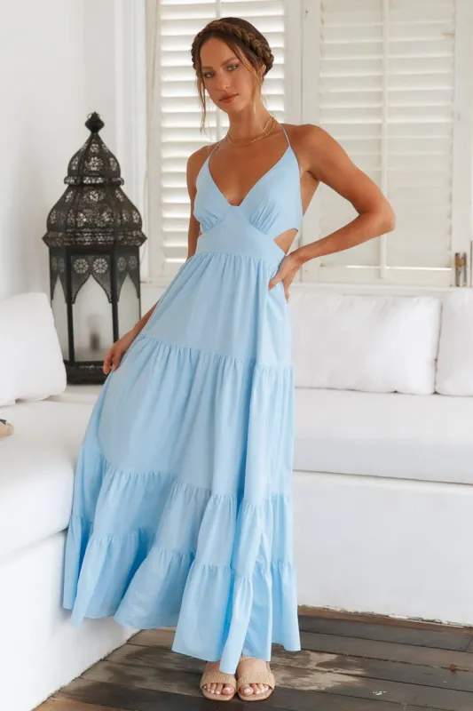Sweet Like Sugar Maxi Dress Blue sold by Fortunate One